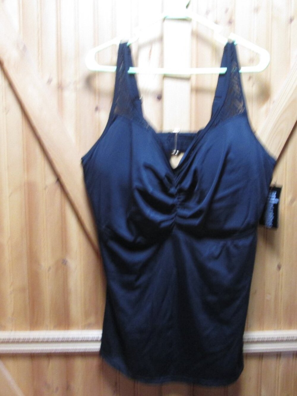 NWT swimsuit for all black takini top 44 F lace straps
